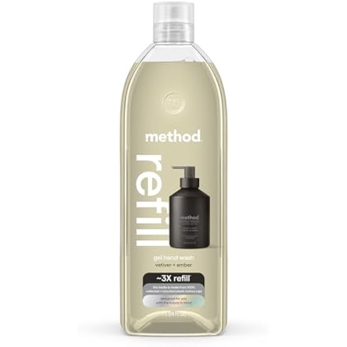 Method GEL HAND SOAP REFILL, VETIVER + AMBER, BIODEGRADABLE FORMULA, 34 FL OZ (PACK OF 1) - Image 1
